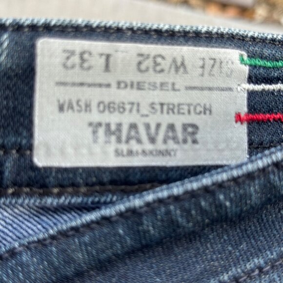 DIESEL THAVAR WASH 06671 Men Jeans Size W32 L32 Slim Skinny Stretch - Picture 5 of 14